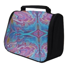 Blue Marbling Patterns Full Print Travel Pouch (small) by kaleidomarblingart