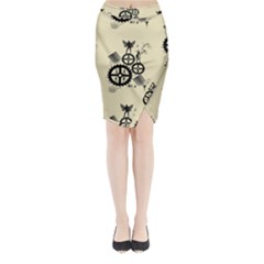 Angels Midi Wrap Pencil Skirt by PollyParadise