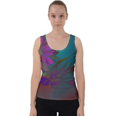 Evening Bloom Velvet Tank Top by LW323