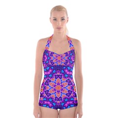 Glory Light Boyleg Halter Swimsuit  by LW323