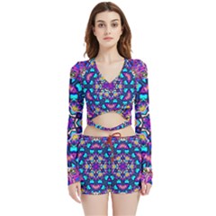 Lovely Dream Velvet Wrap Crop Top And Shorts Set by LW323