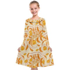 Folk Floral Pattern  Abstract Flowers Surface Design  Seamless Pattern Kids  Midi Sailor Dress by Eskimos