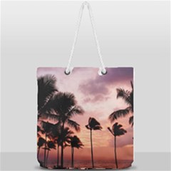 Palm Trees Full Print Rope Handle Tote (large) by LW323