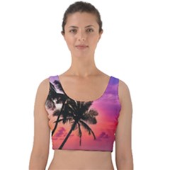 Ocean Paradise Velvet Crop Top by LW323