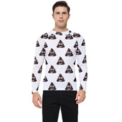 Happy Poo Pattern, Funny Emoji, Emoticon Theme, Vector Men s Long Sleeve Rash Guard by Casemiro