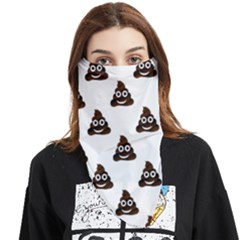 Happy Poo Pattern, Funny Emoji, Emoticon Theme, Vector Face Covering Bandana (triangle) by Casemiro