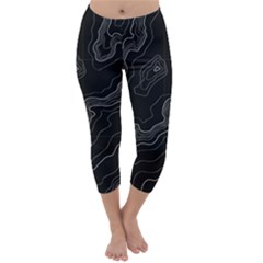 Topography Map Capri Winter Leggings  by goljakoff