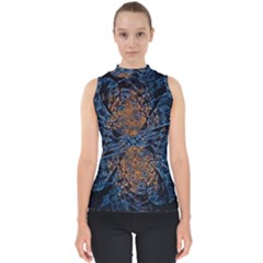 Fractal Galaxy Mock Neck Shell Top by MRNStudios