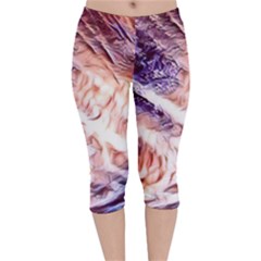 Sonic Boom Velvet Capri Leggings  by MRNStudios