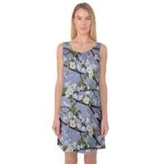 Pear Branch With Flowers Sleeveless Satin Nightdress by SychEva