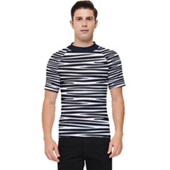 Zebra Stripes, Black And White Asymmetric Lines, Wildlife Pattern Men s Short Sleeve Rash Guard by Casemiro