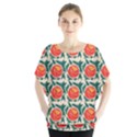 Rose Ornament Batwing Chiffon Blouse View1