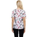 Folk floral pattern. Flowers abstract surface design. Seamless pattern Bow Sleeve Button Up Top View4