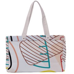 Pastel Abstract Pattern With Beige, Coffee Color Strap Canvas Work Bag by Casemiro