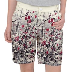 Berries In Winter, Fruits In Vintage Style Photography Pocket Shorts by Casemiro