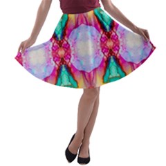 Colorful Abstract Painting E A-line Skater Skirt by gloriasanchez