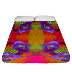 Glitch Futuristic Punk  Fitted Sheet (california King Size) by gloriasanchez