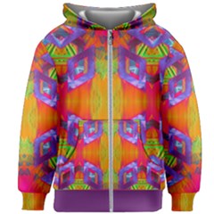Glitch Futuristic Punk  Kids  Zipper Hoodie Without Drawstring by gloriasanchez