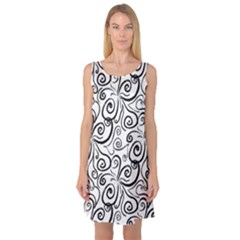 Squiggles Sleeveless Satin Nightdress by SychEva