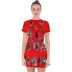 Demonology Drop Hem Mini Chiffon Dress by ladysharonawitchery
