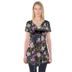 Apple Blossom  Short Sleeve Tunic  by SychEva