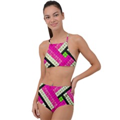 Pop Art Mosaic High Waist Tankini Set by essentialimage365