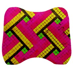 Pop Art Mosaic Velour Head Support Cushion by essentialimage365