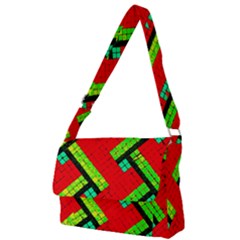 Pop Art Mosaic Full Print Messenger Bag (l) by essentialimage365