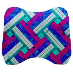 Pop Art Mosaic Velour Head Support Cushion by essentialimage365