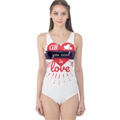 All You Need Is Love One Piece Swimsuit by DinzDas