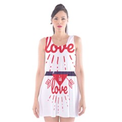 All You Need Is Love Scoop Neck Skater Dress by DinzDas