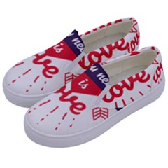 All You Need Is Love Kids  Canvas Slip Ons by DinzDas