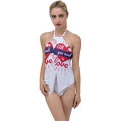 All You Need Is Love Go With The Flow One Piece Swimsuit by DinzDas