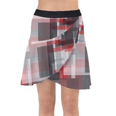 Abstract Tiles, Mixed Color Paint Splashes, Altered Wrap Front Skirt by Casemiro