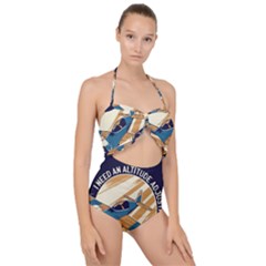Airplane - I Need Altitude Adjustement Scallop Top Cut Out Swimsuit by DinzDas