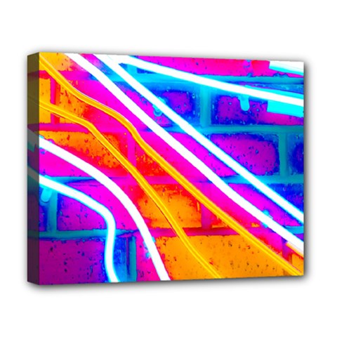 Pop Art Neon Wall Deluxe Canvas 20  X 16  (stretched) by essentialimage365