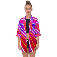 Pop Art Neon Lights Open Front Chiffon Kimono by essentialimage365