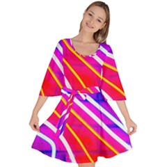 Pop Art Neon Lights Velour Kimono Dress by essentialimage365