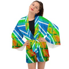 Pop Art Neon Wall Long Sleeve Kimono by essentialimage365