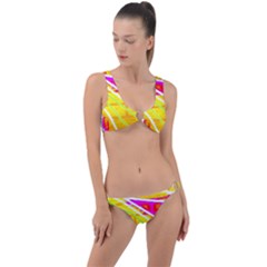 Pop Art Neon Wall Ring Detail Crop Bikini Set by essentialimage365