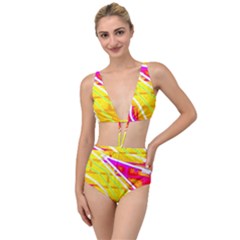 Pop Art Neon Wall Tied Up Two Piece Swimsuit by essentialimage365