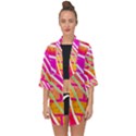 Pop Art Neon Wall Open Front Chiffon Kimono View1