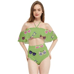 Sunglasses Funny Halter Flowy Bikini Set  by SychEva