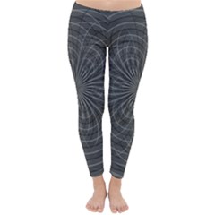Abstract Spirals, Spiral Abstraction, Gray Color, Graphite Classic Winter Leggings by Casemiro