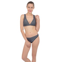 Abstract Spirals, Spiral Abstraction, Gray Color, Graphite Classic Banded Bikini Set  by Casemiro