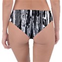Black And White Abstract Linear Print Reversible Classic Bikini Bottoms View4