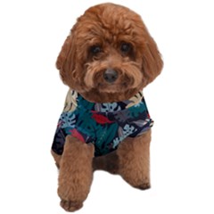 Tropical Autumn Leaves Dog T-shirt by tmsartbazaar