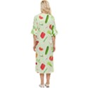 Seamless Pattern With Vegetables  Delicious Vegetables Double Cuff Midi Dress View4