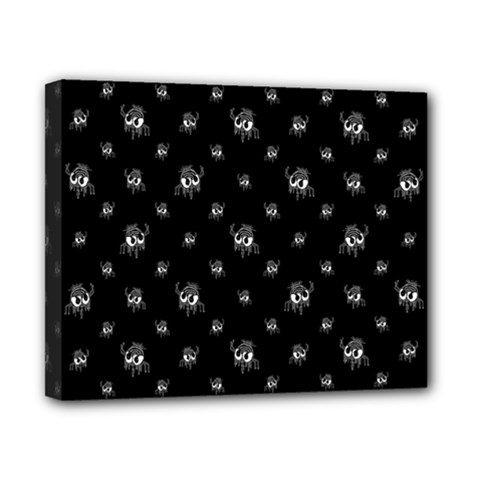 Black And White Funny Monster Print Pattern Canvas 10  X 8  (stretched) by dflcprintsclothing