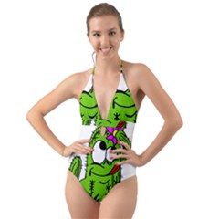 Cactus Halter Cut-out One Piece Swimsuit by IIPhotographyAndDesigns